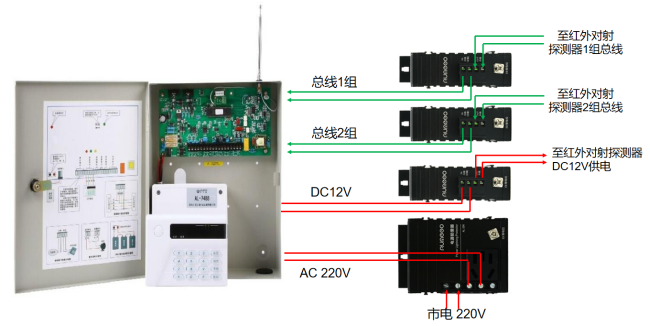 红外报警系统的RS485防雷器接线图 图片②.png